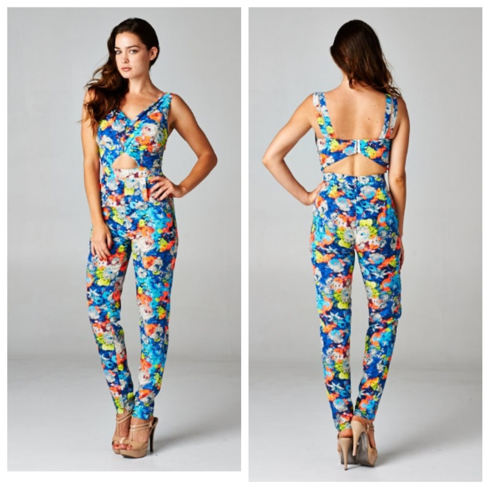 Floral Cutout Jumpsuit